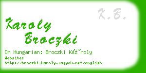 karoly broczki business card